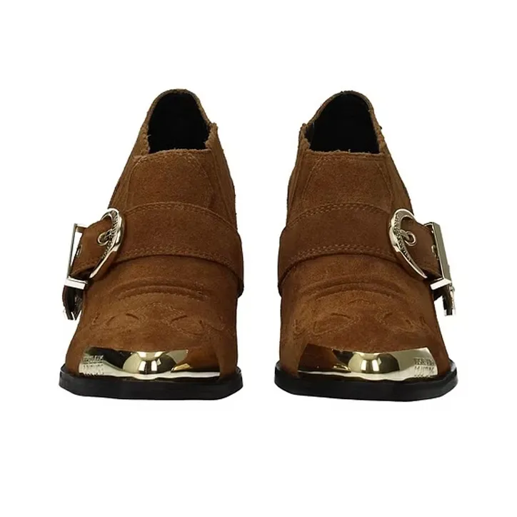 VERSACE JEANS Ankle Boots 8.5cm Women's Brown-3