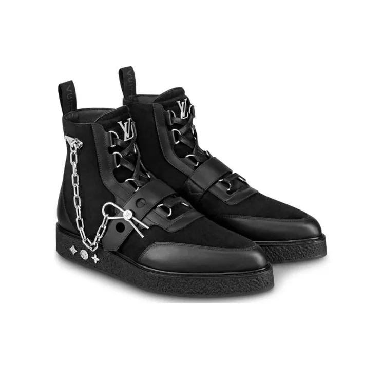 LOUIS VUITTON Lv Creeper Ankle Boots 'Black'-3