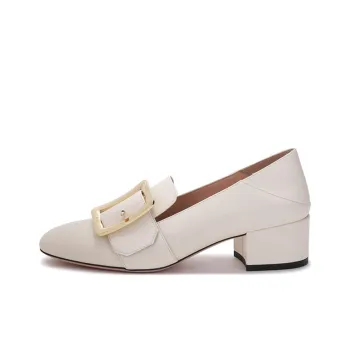 BALLY Block Heel High Heels 4cm Women's Bone White