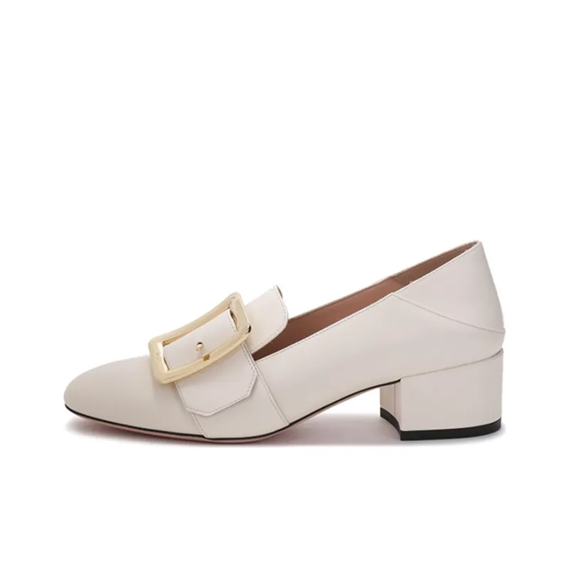 BALLY Block Heel High Heels 4cm Women's Bone White-0