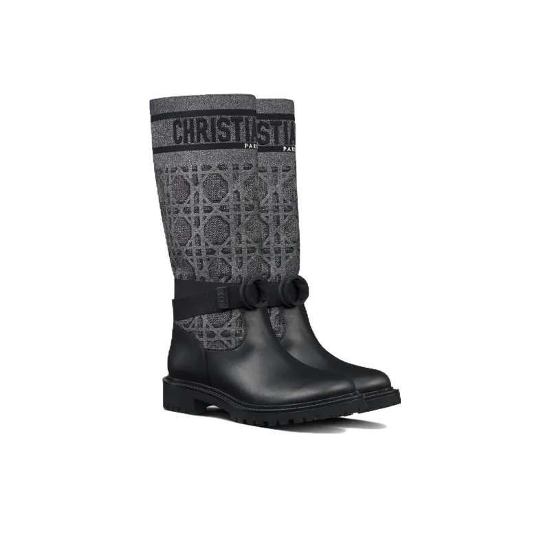 DIOR D-Major Knee-high Boots Women's Black-2