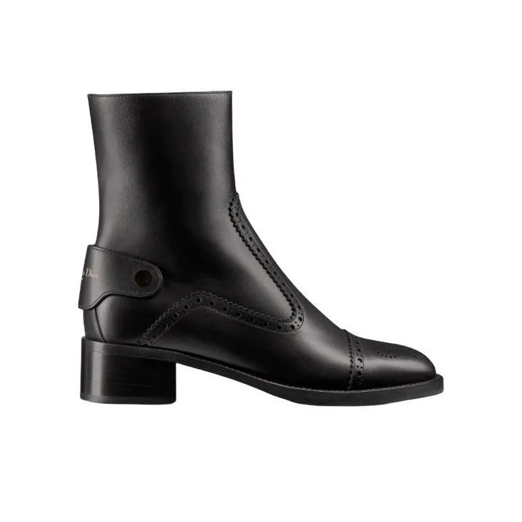 DIOR D Folk Ankle Boots Women's Black-1