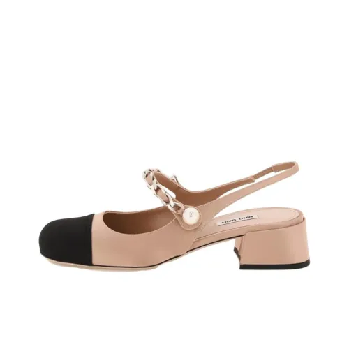 MIU MIU Chunky Heel High Heels Women's Pink