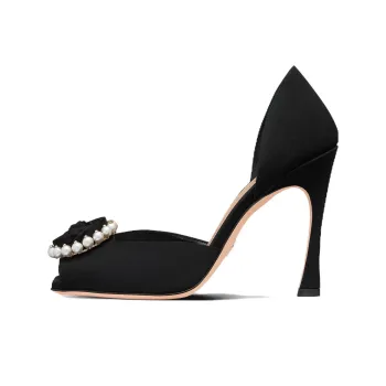 DIOR Rose Slim Heel High Heels Women's Black