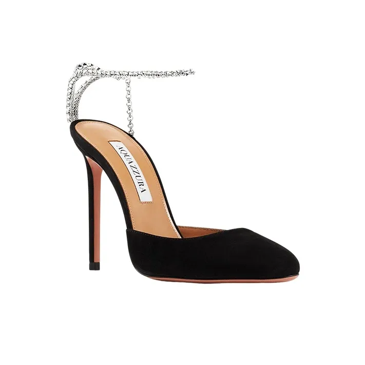 AQUAZZURA Embellished Ankle-strap Pumps-1