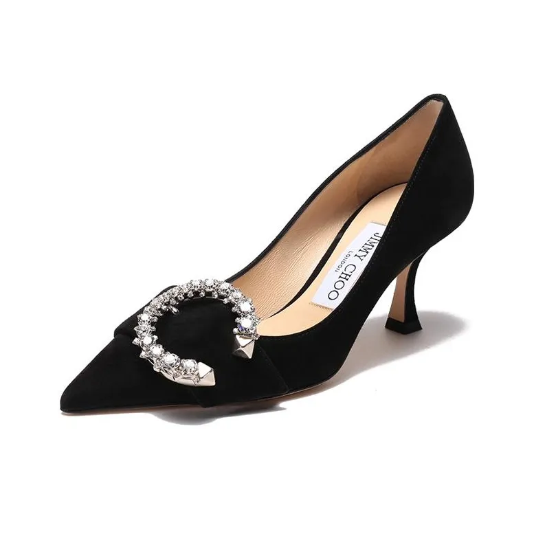 Jimmy Choo Melva Slim Heel High Heels 7cm Women's Black-1