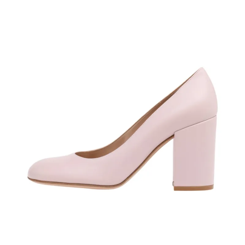 GIANVITO ROSSI Adelle Chunky Heel High Heels 8.5cm Women's Pink-0