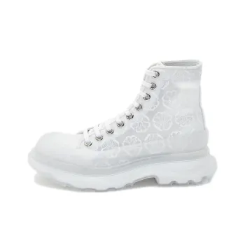 Alexander McQueen Tread Slick Lace Up High Boots 'White Transparent' Women's