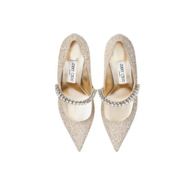 Jimmy Choo Bing Slim Heel High Heels 6.5cm Women's Gold-3