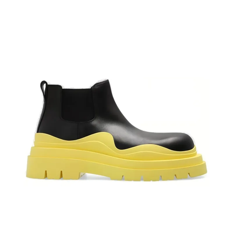 Bottega Veneta Chelsea Boots Men's Black Yellow-1