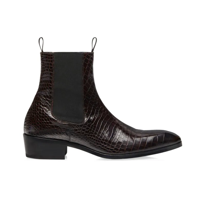 TOM FORD Short Chelsea Boots 4cm Men's Dark Brown-1