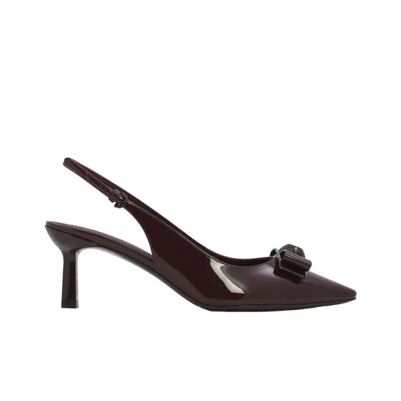 FERRAGAMO Salvatore Slim Heel High Heels 5.5cm Women's Burgundy-1