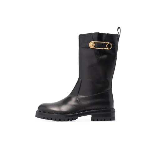 VERSACE Safety Pin Mid Calf ctas boots Women's Black