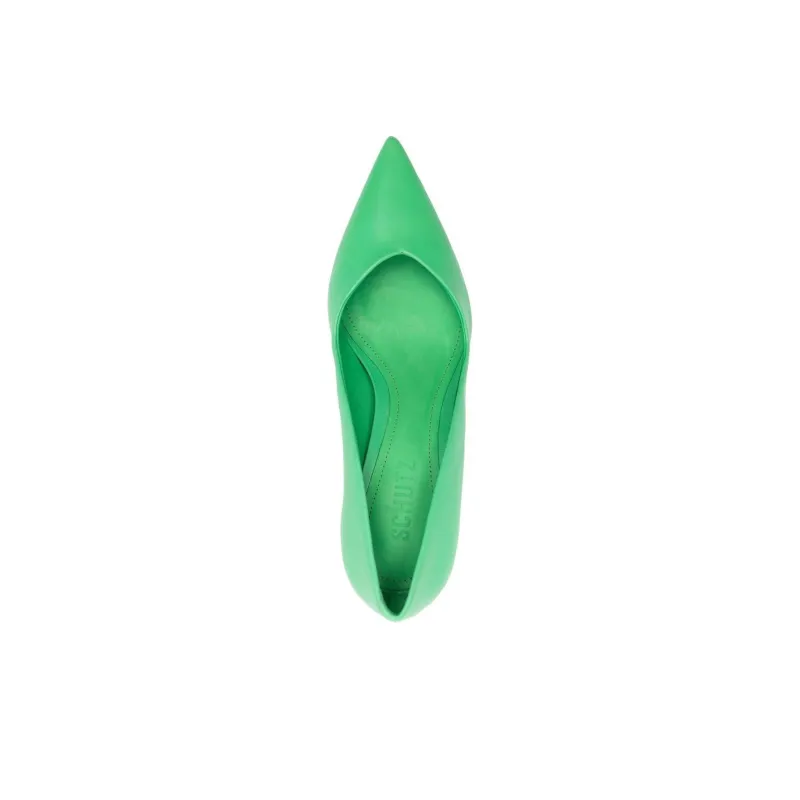 Schutz Slim Heel High Heels 9.3cm Women's Green-4