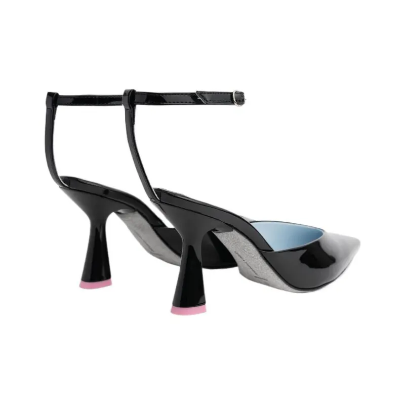 CHIARA FERRAGNI Cf Decollete Chunky Heel High Heels 8.5cm Women's Black-3
