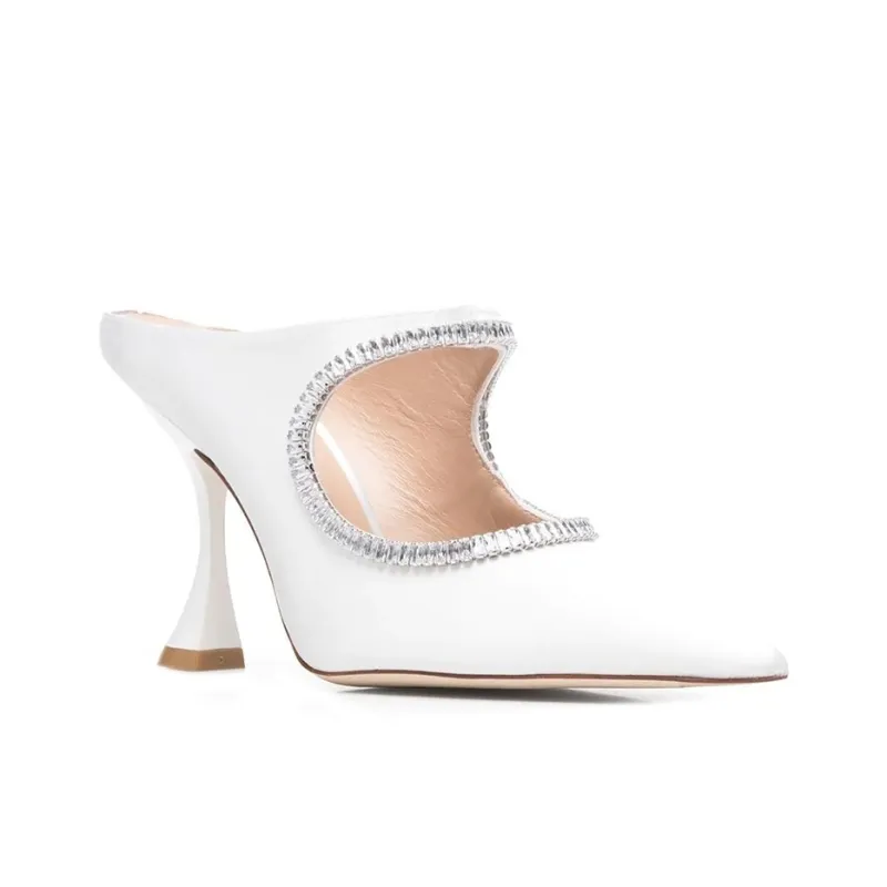 Stuart Weitzman/SW Xcurve Irregular Heel High Heels Women's White-2