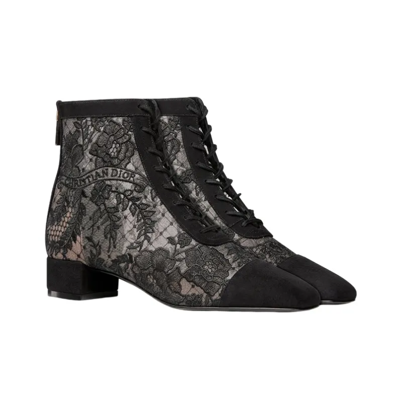 DIOR Naughtily D Ankle Boots 3cm Women's Black-1