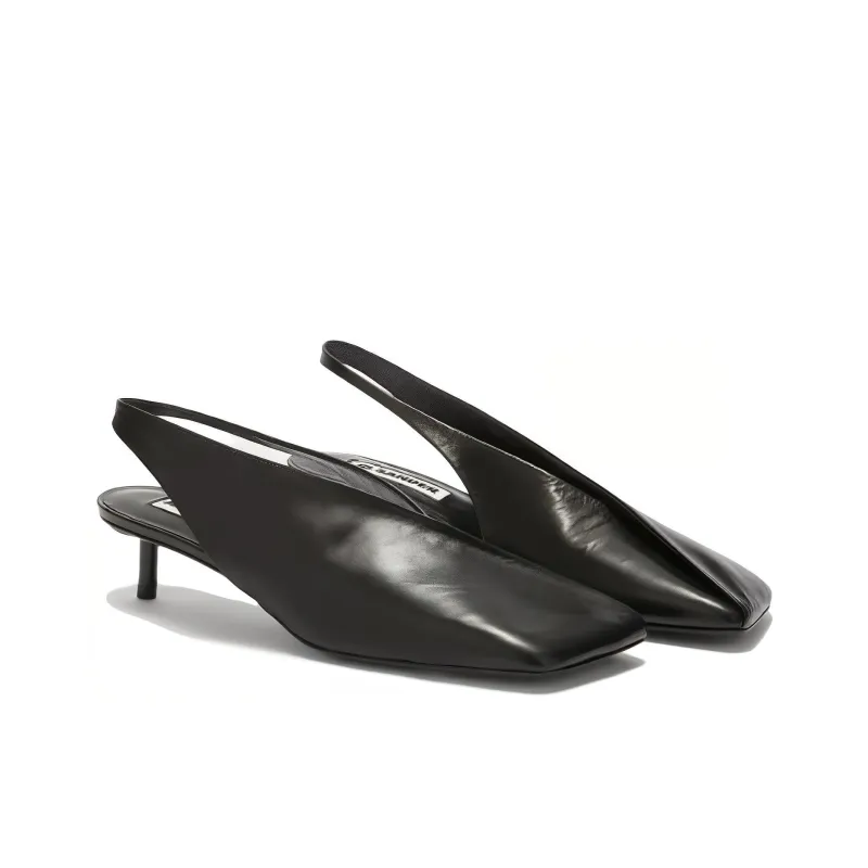 JIL SANDER High Heeled Square Toe Pumps-2