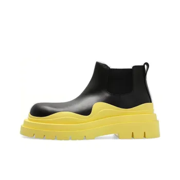 Bottega Veneta Chelsea Boots Men's Black Yellow
