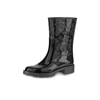 LOUIS VUITTON Drops Flat Half Boots 'Black' Women's