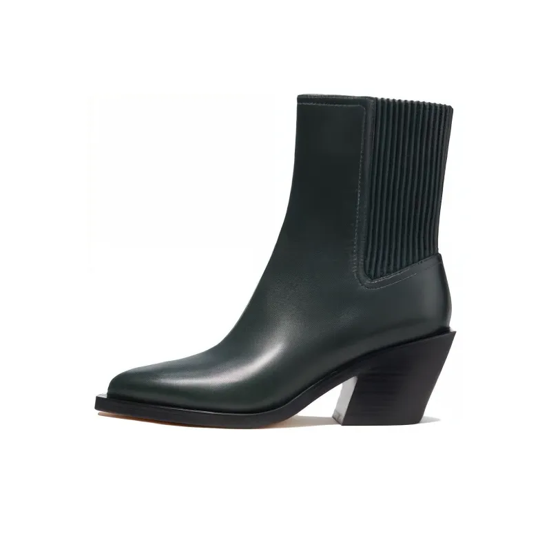 COACH Prestyn Ankle Boots 6.2cm Women's Green Black-0