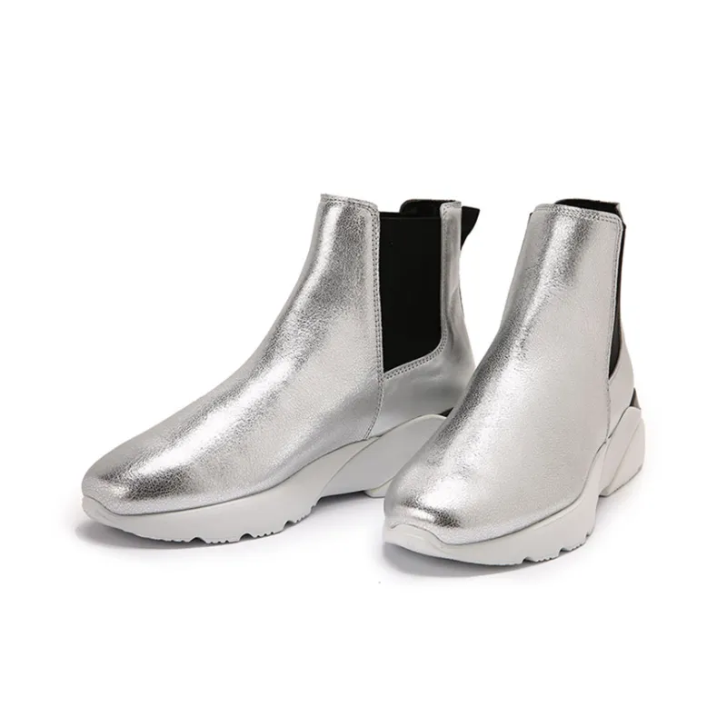 HOGAN Chelsea Boots Women's Silver-1