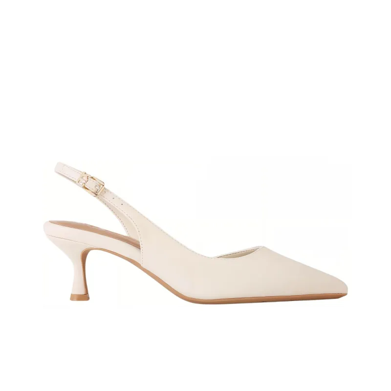 Kurt Geiger London Aria Low Slim Heel High Heels 6cm Women's Beige-1