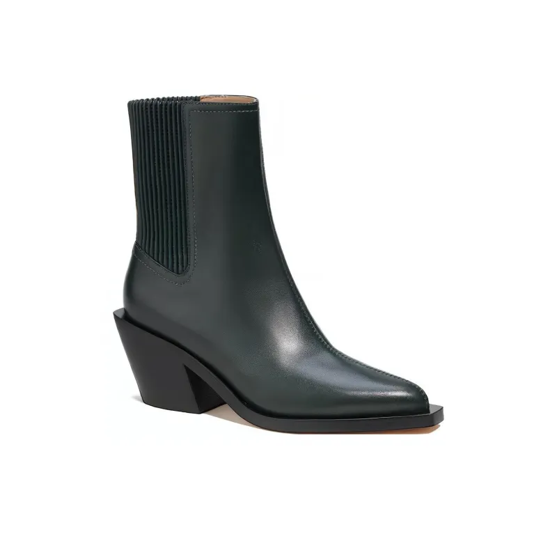 COACH Prestyn Ankle Boots 6.2cm Women's Green Black-2