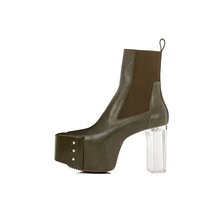 RICK OWENS/RO Ankle Boots 10cm Men's Umber-0