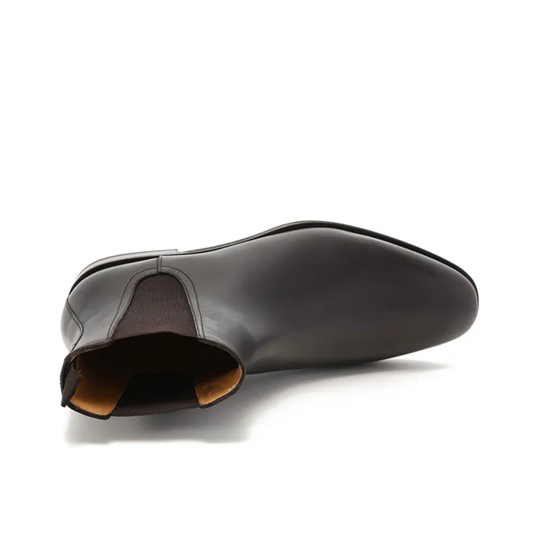 FERRAGAMO FALCO Short Chelsea Boots Men's Dark Coffee-3