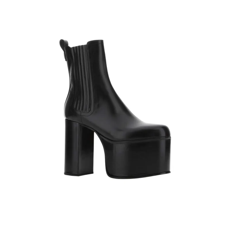 Valentino Short Chelsea Boots 13cm Men's Black-2