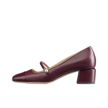Jimmy Choo Elisa Chunky Heel High Heels 4.5cm Women's Brown Red