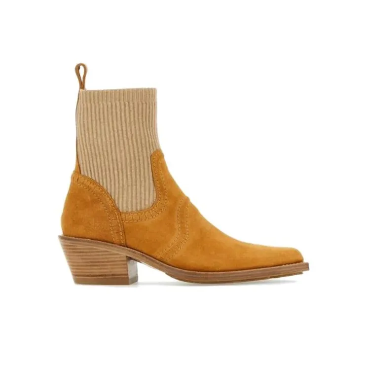 Chloe Nellie Suede Ankle Boots Quiet Brown Women's-1