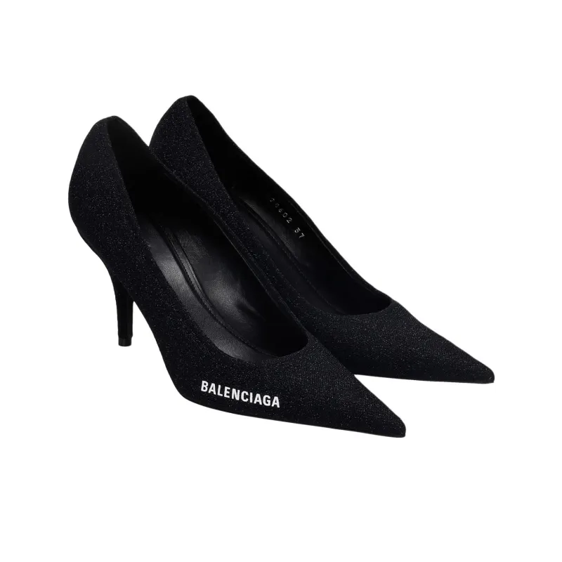 Balenciaga Slim Heel High Heels 8.5cm Women's Black-2
