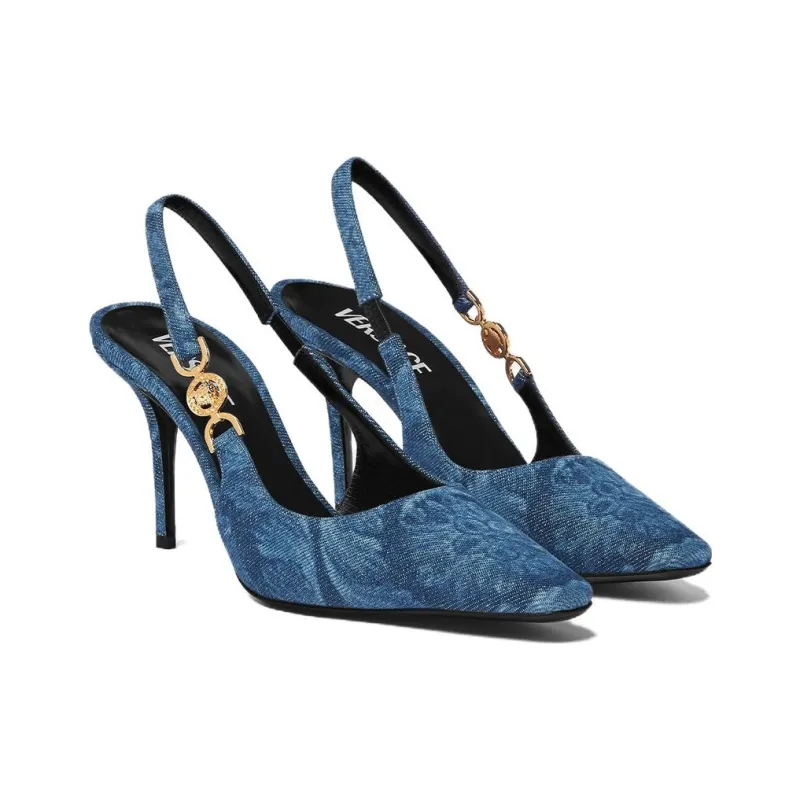 VERSACE Medusa '95 85mm Barocco-jacquard Pumps-2