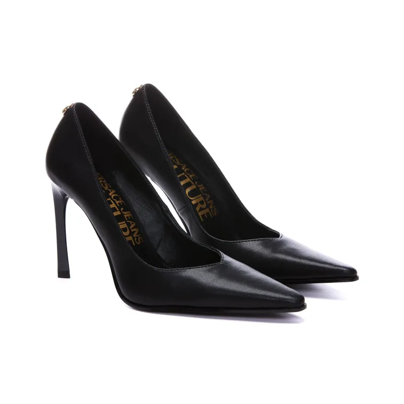 VERSACE JEANS Slim Heel High Heels 10cm Women's Black-2