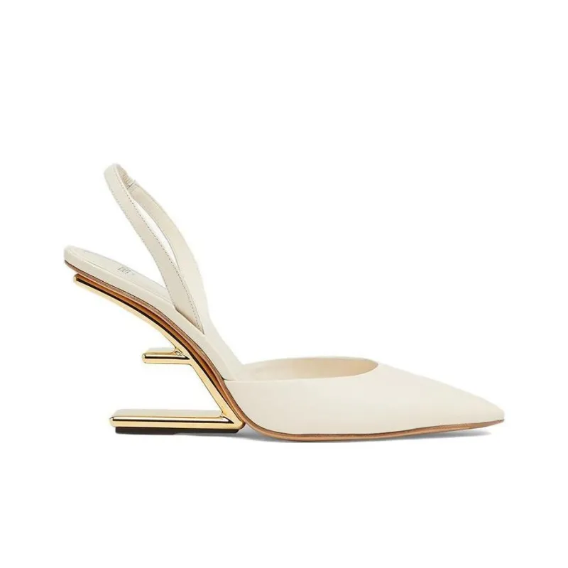 FENDI Fendi First Irregular Heel High Heels 9.5cm Women's White-1