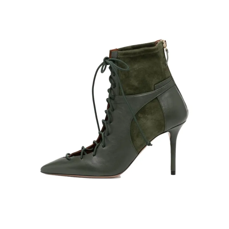 Malone Souliers Montana 85mm Panelled Lace-up Boots Women's-0