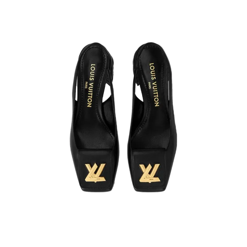 LOUIS VUITTON Shake Chunky Heel High Heels 5.5cm Women's Black-2