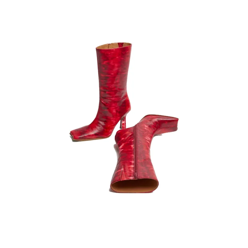 MIISTA Ankle Boots 10cm Women's Red-2