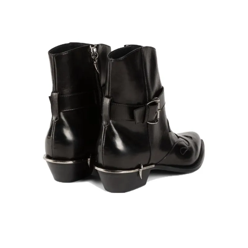 Roberto Cavalli Tiger Tooth Leather Boots-2
