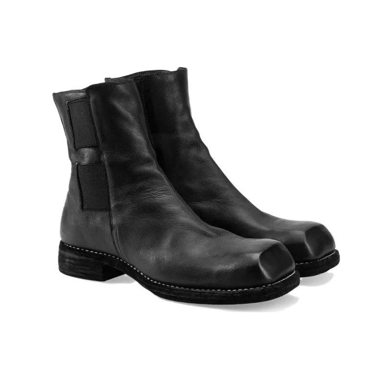 GUIDI Short Chelsea Boots Unisex Black-2