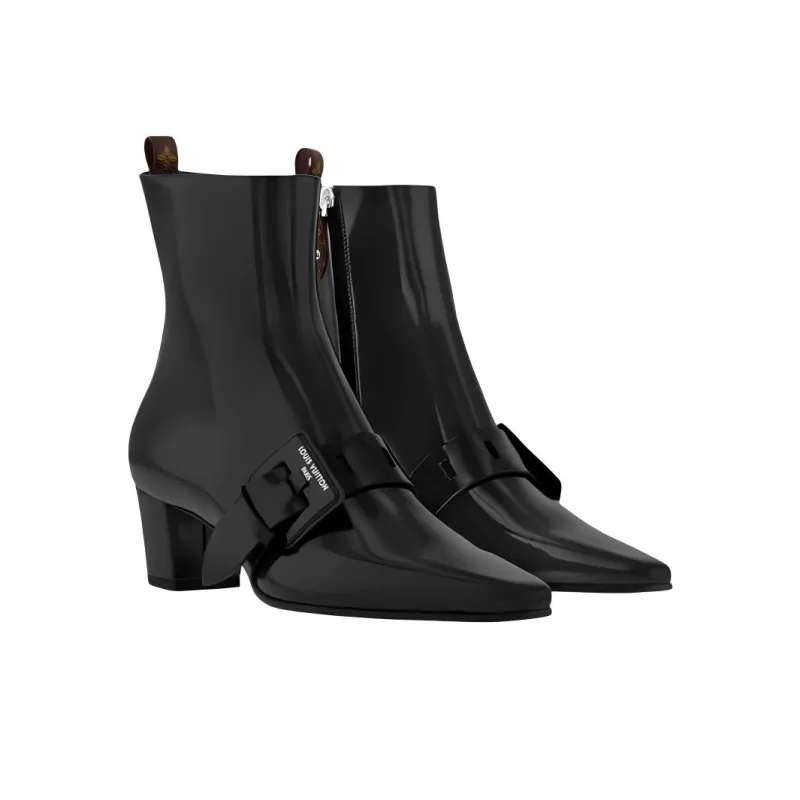 LOUIS VUITTON Fusee Ankle Boots 4.5cm Women's Black-2