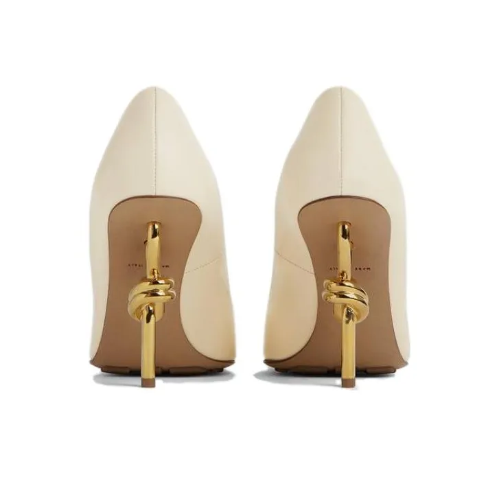 Bottega Veneta Slim Heel High Heels 9cm Women's White-4