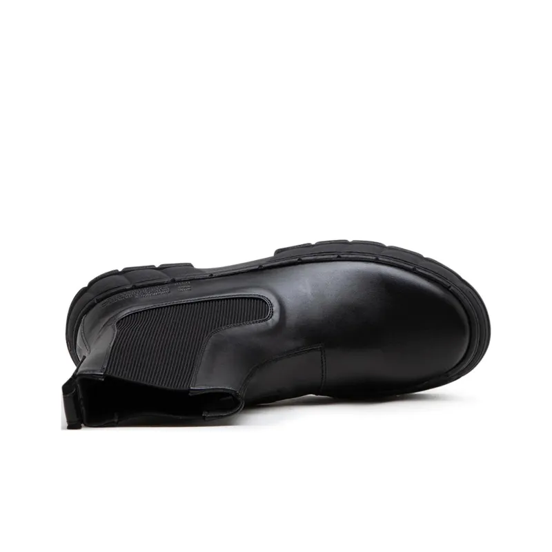 VIRÓN Short Chelsea Boots 4cm Unisex Black-4