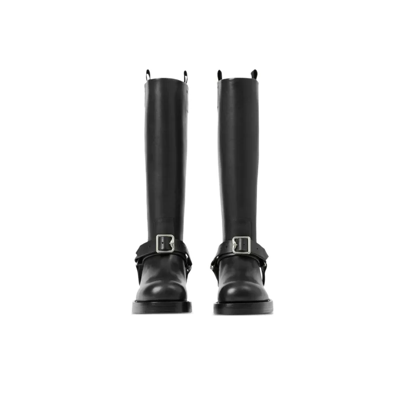 Burberry Saddle Knee high Leather Boots Women's-4