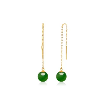 Oriental Jade Hetian Jade Earrings Jasper Women's