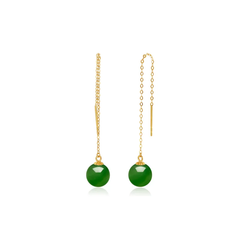 Oriental Jade Hetian Jade Earrings Jasper Women's-0
