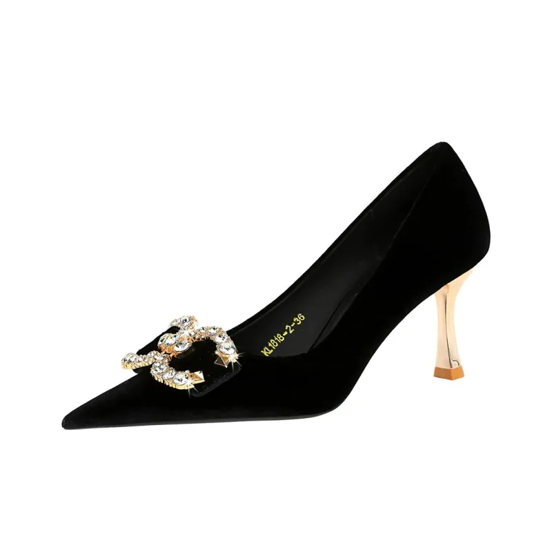 QITUMAUL Slim Heel High Heels 7cm Women's-1