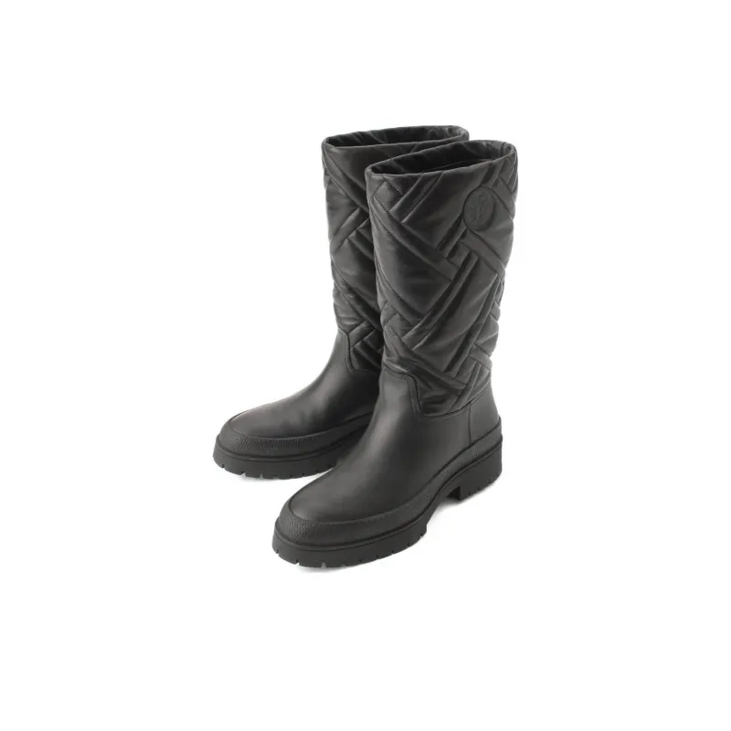 HERMES Mosaique Knee high Boots Women's Black-2